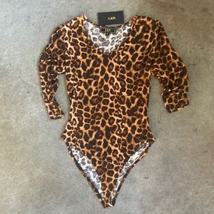 Women’s Leopard 3/4 length sleeve bodysuit